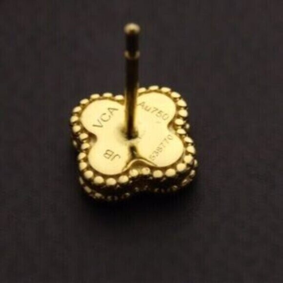 Authentic Van Cleef & Arpels Vintage Alhambra 18K Yellow Gold Earrings - Picture 7 of 7